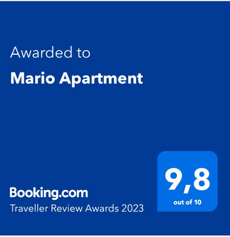 Certifikát, ocenenie alebo iný dokument vystavený v ubytovaní Mario Apartment