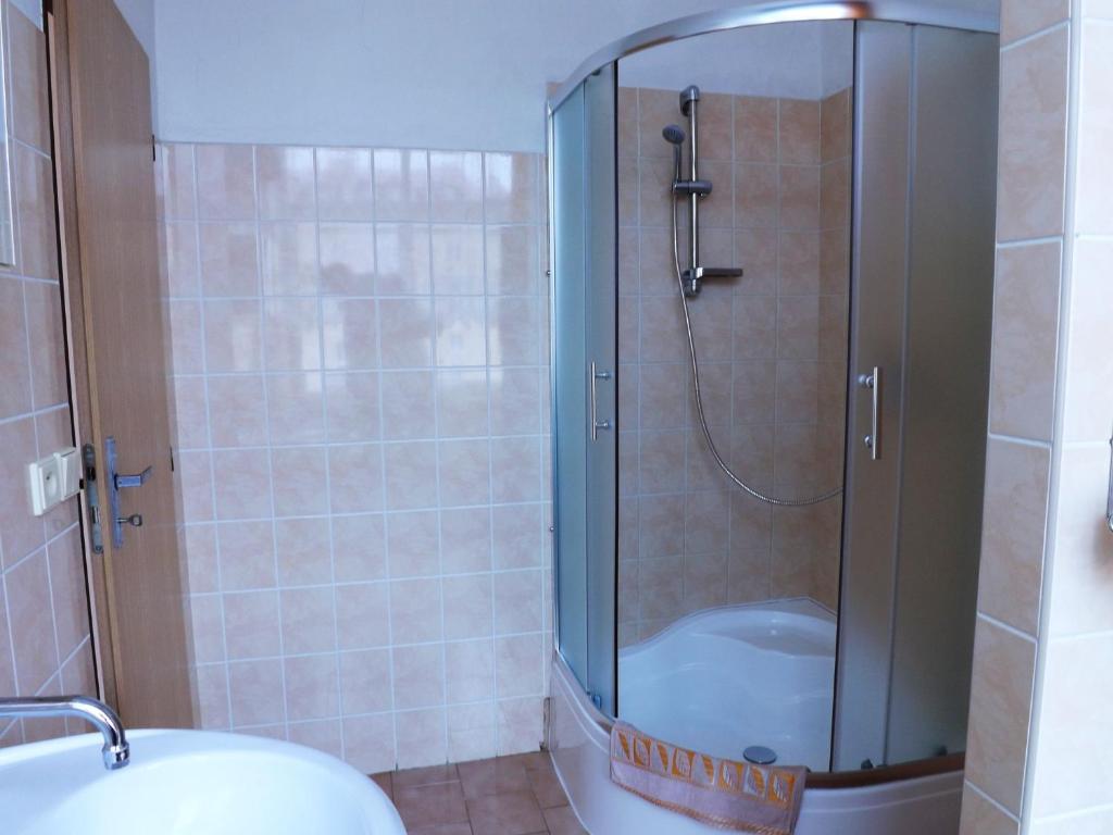 Koupelna v ubytování Hotel Avion