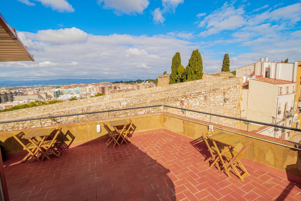Balkón alebo terasa v ubytovaní Apartamento 1 en la muralla romana junto a la Catedral