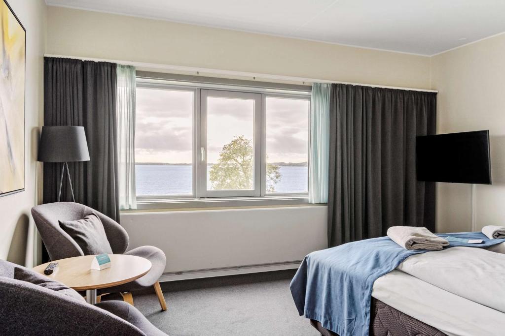 Una cama o camas en una habitación de Hotel Sonderborg Strand