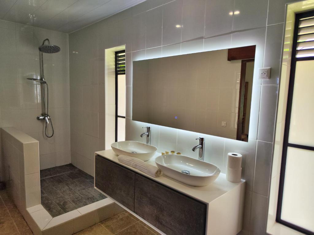 Koupelna v ubytování Hotel Kaveka