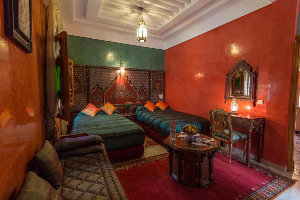 Posezení v ubytování Riad Raouia HAMMAM & SPA