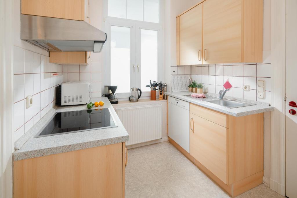 Kuchyň nebo kuchyňský kout v ubytování Villa Marie Wohnung 2, Norderney