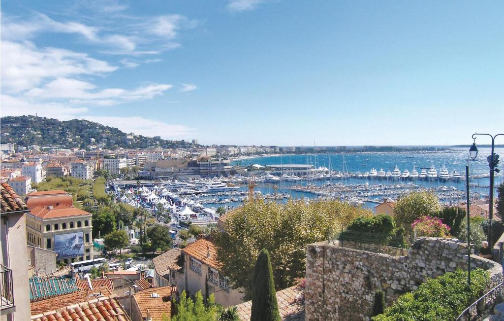 a view of a harbor with boats in the water at Nice Apartment In Cannes With Wifi in Cannes