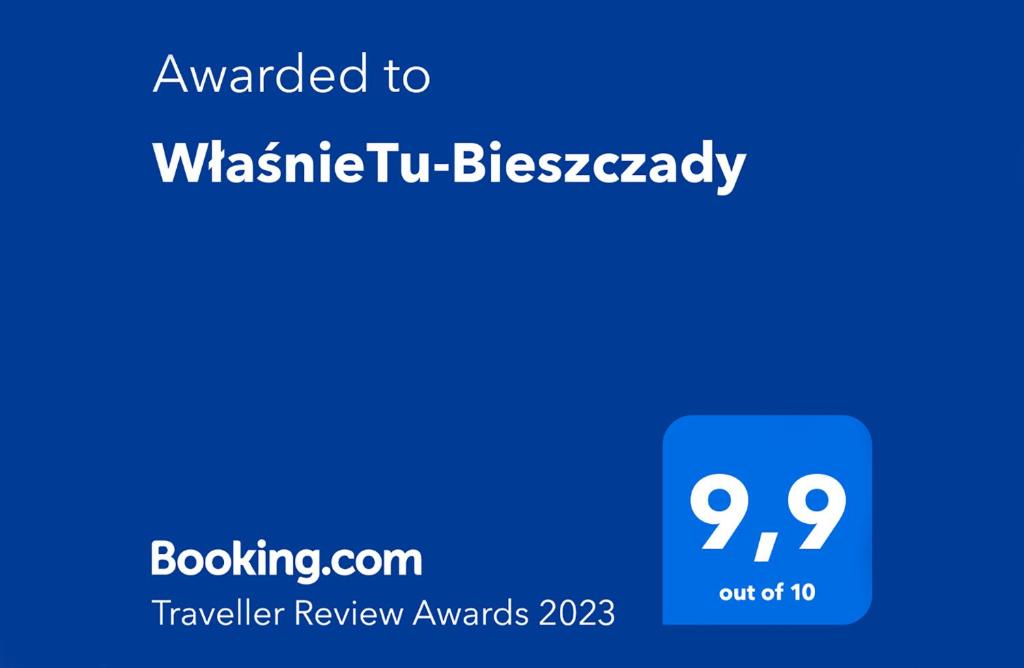 Certifikát, hodnocení, plakát nebo jiný dokument vystavený v ubytování WłaśnieTu-Bieszczady