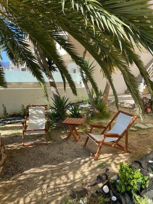 Zahrada ubytování The Palm Apartment Karpathos