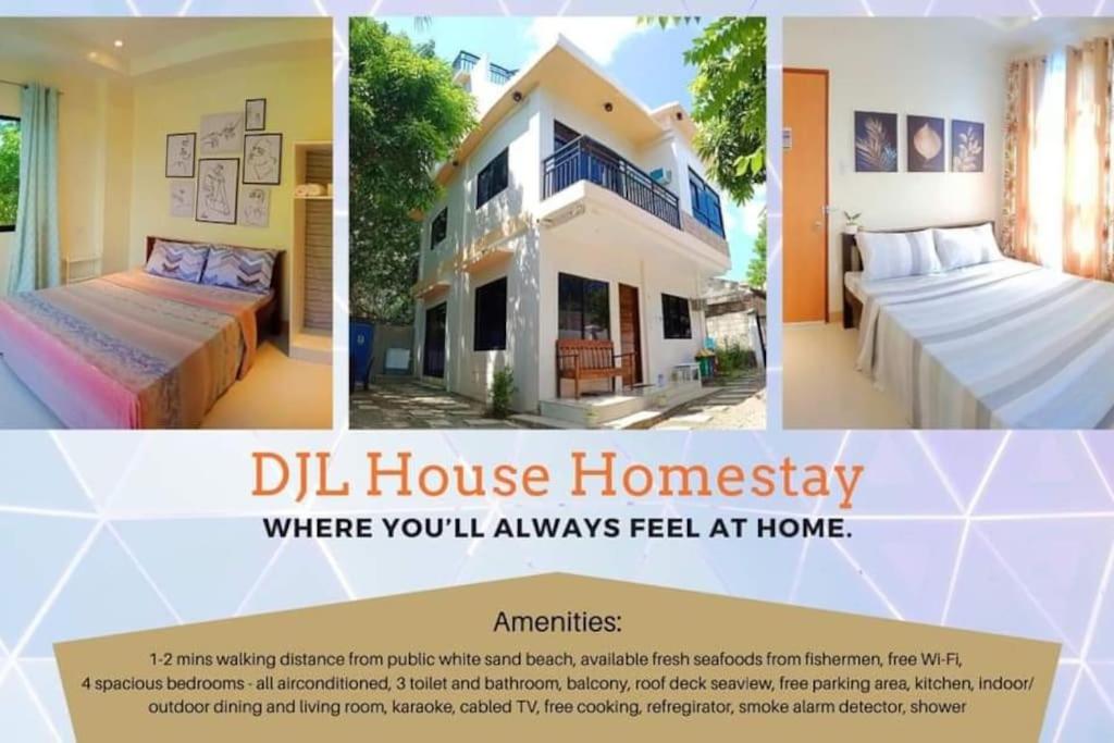 un collage de tres fotos de una casa en DJL House Homestay -Bantayan Island, en Patao