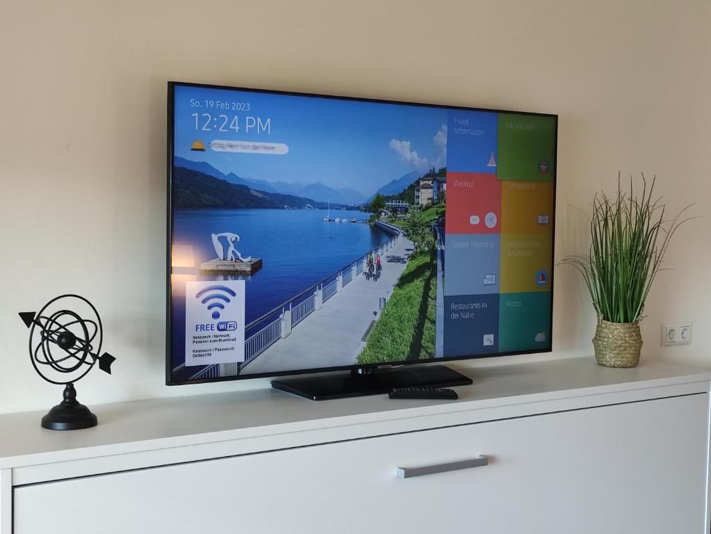 TV a/nebo společenská místnost v ubytování Pension zum Mühlrad