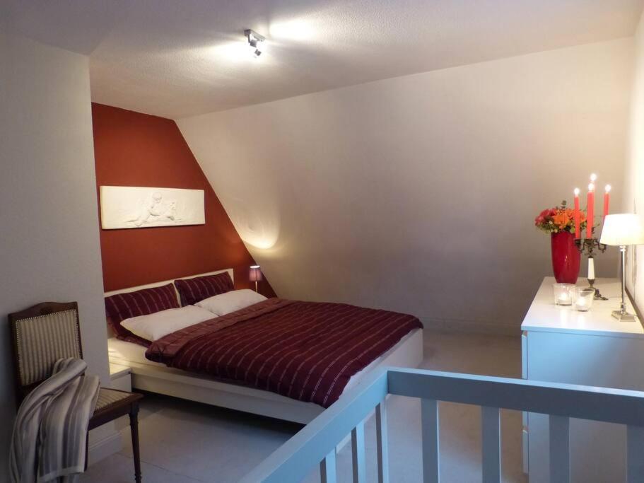 Postel nebo postele na pokoji v ubytování Prinzessin von Friedrichstadt