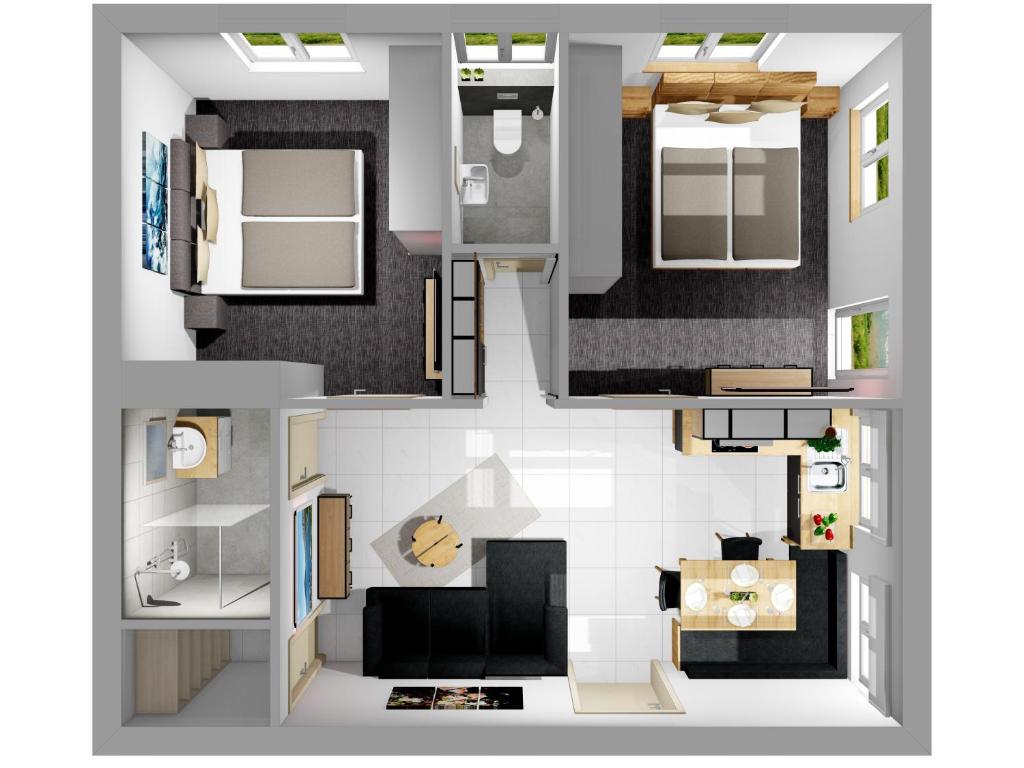 Kuchyň nebo kuchyňský kout v ubytování Haus Tirol Appartements