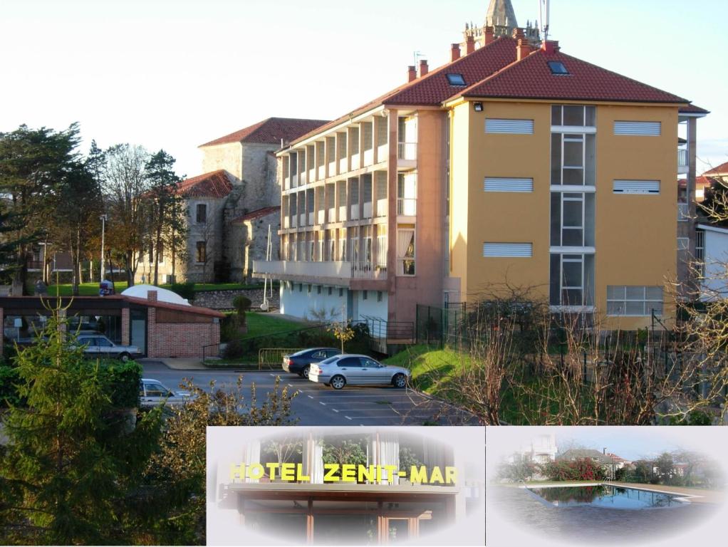 kolaż zdjęć budynku z napisem w obiekcie Hotel Zenit Mar w mieście Noja