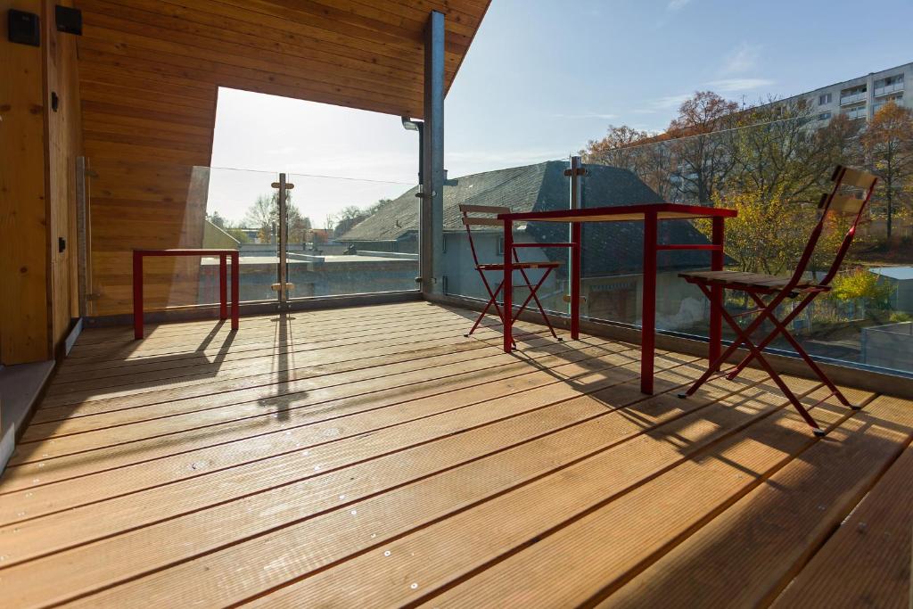 Balkón nebo terasa v ubytování Apartmány Kopacka
