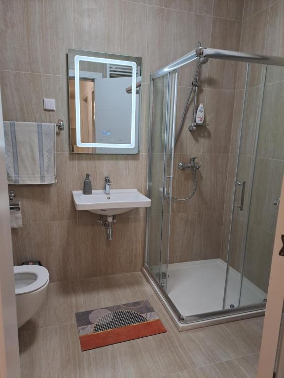 Koupelna v ubytování DAS Apartman