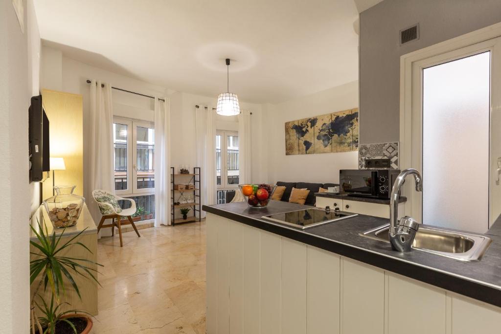 A kitchen or kitchenette at Suite Málaga Center