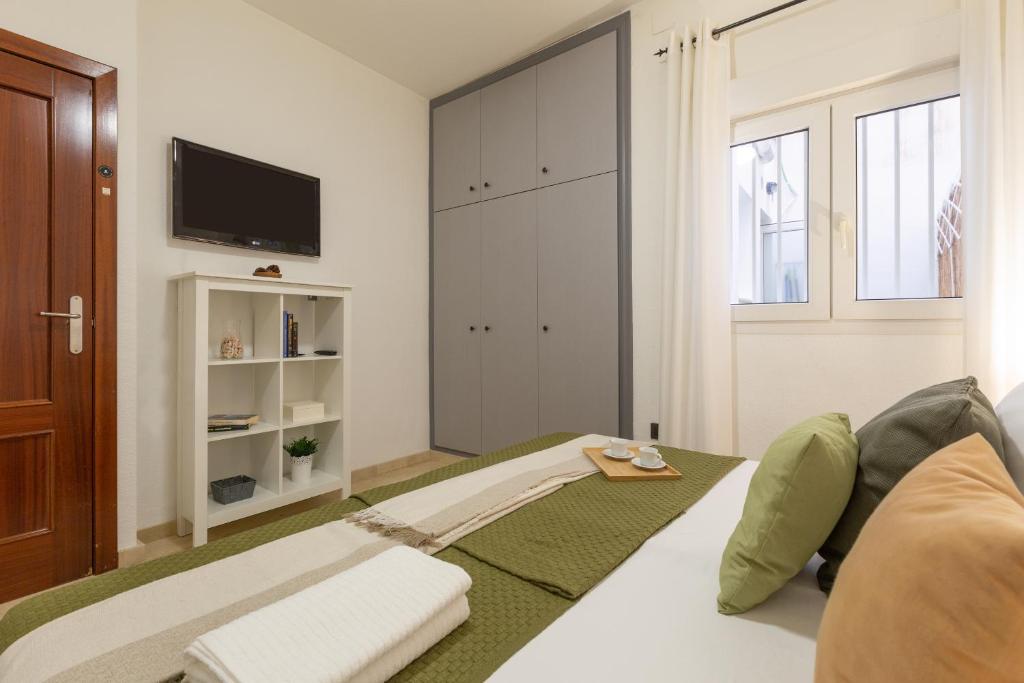 A television and/or entertainment centre at Suite Málaga Center