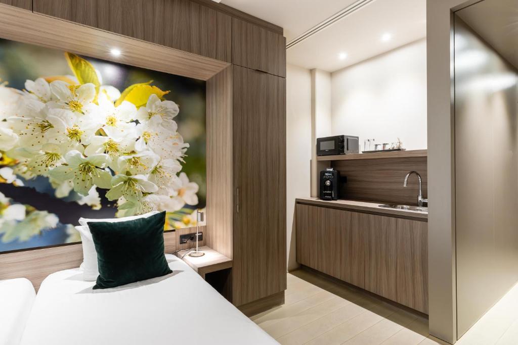 Kuchyň nebo kuchyňský kout v ubytování Hotel Stayen
