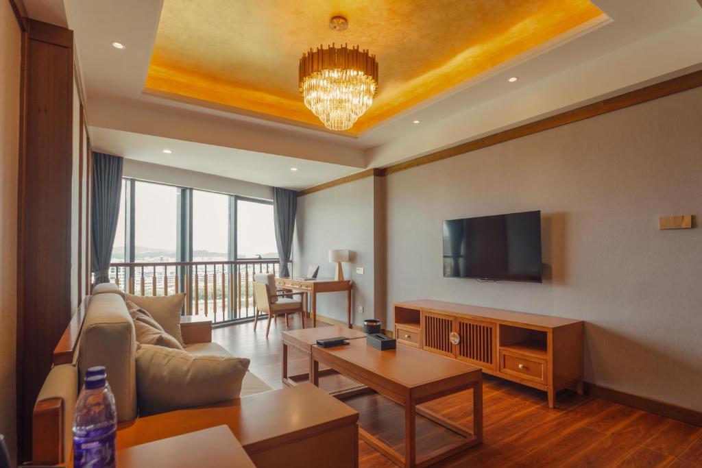 TV a/nebo společenská místnost v ubytování White Swan Guest House MeiZhou