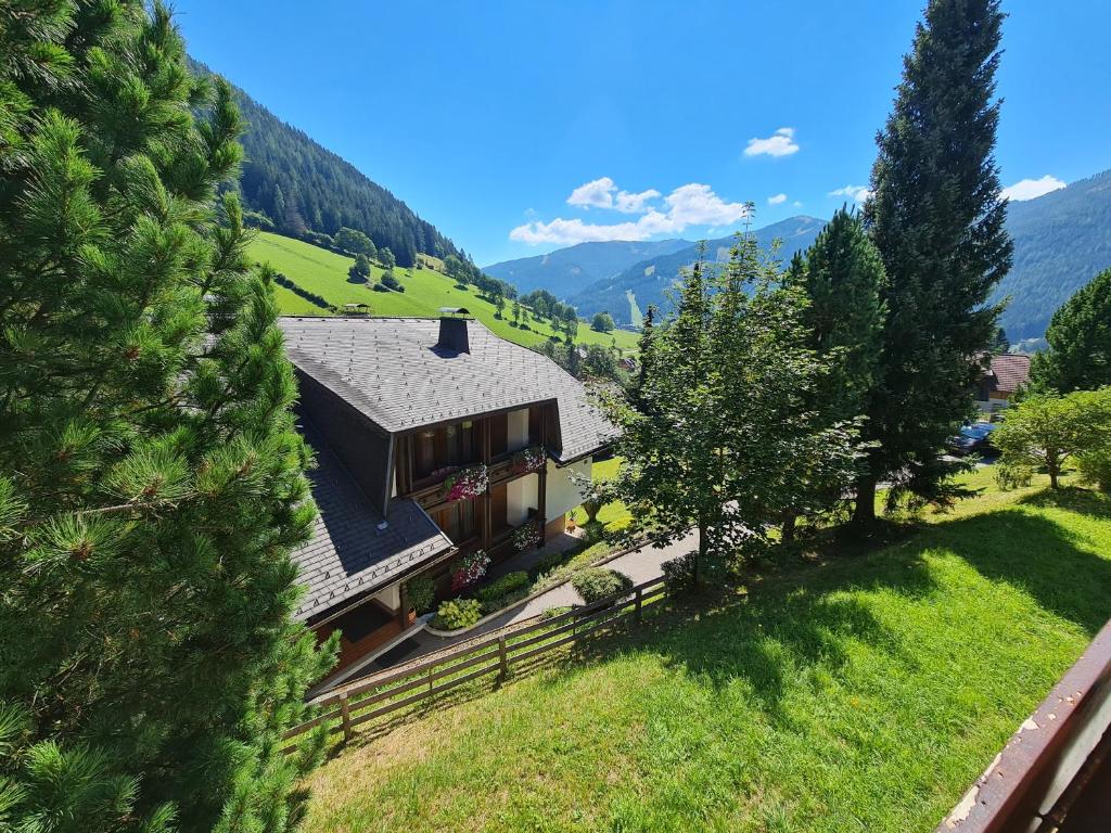 uma vista aérea de uma casa nas montanhas em Haus Bruna by Globalimmoservice em Bad Kleinkirchheim