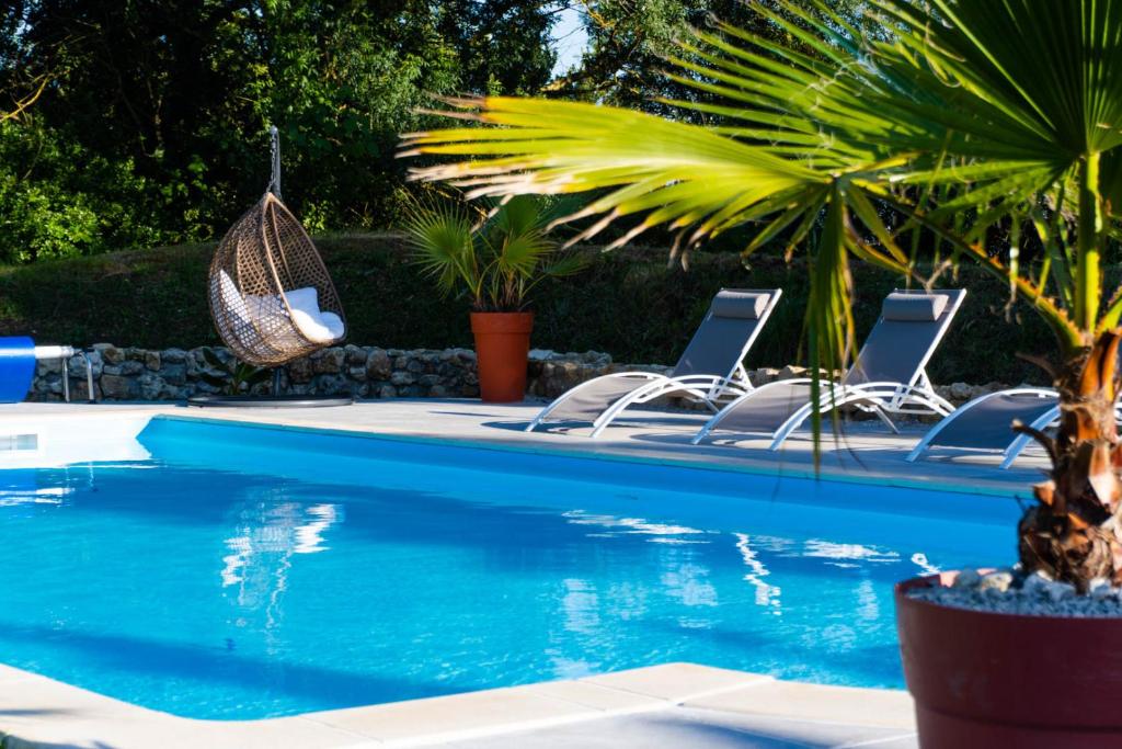 Bazén v ubytování Logis de Tirac nebo v jeho okolí