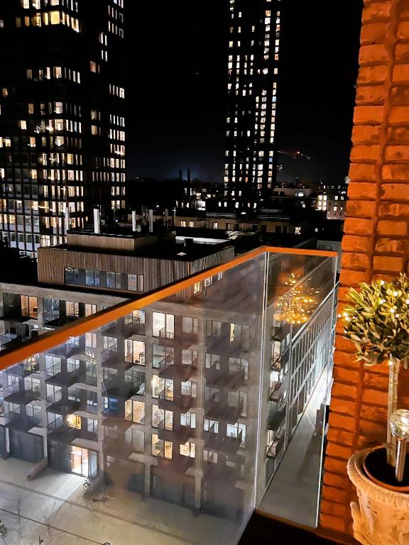 Nespecifikovaný výhled na destinaci Kodaň nebo výhled na město při pohledu z apartmánu