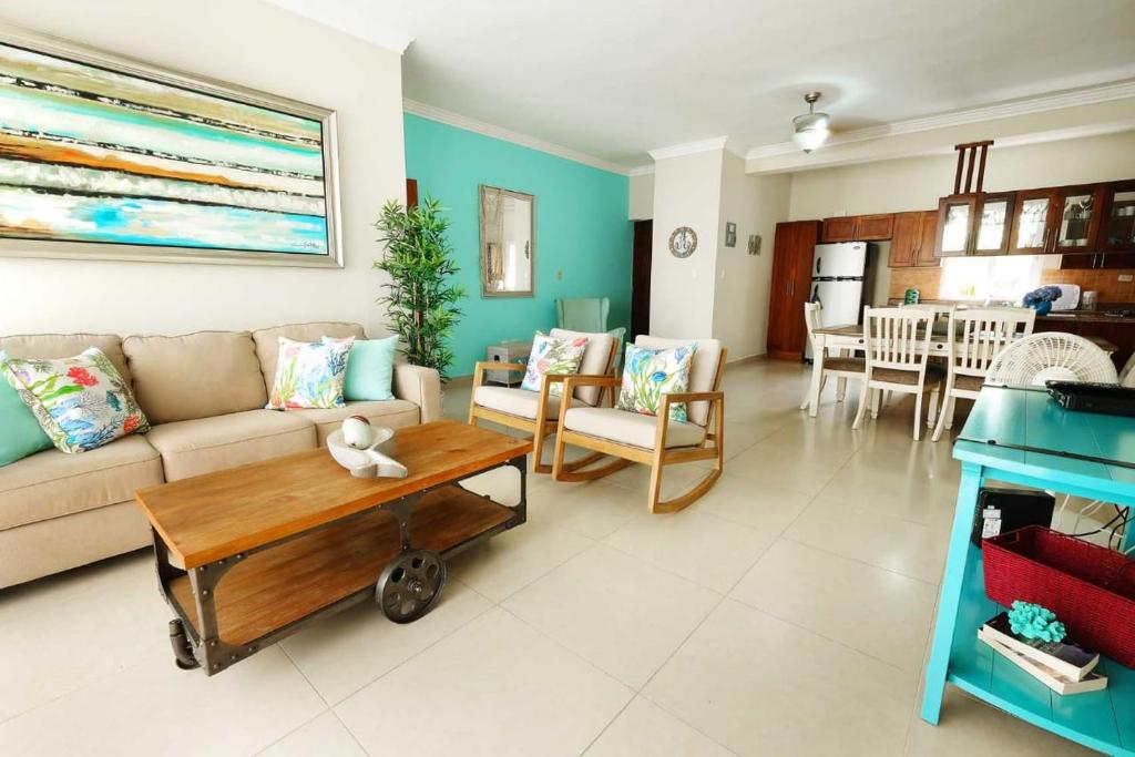 Posezení v ubytování Estrella Home Cabarete