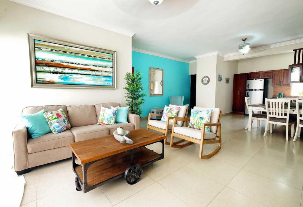 Posezení v ubytování Estrella Home Cabarete