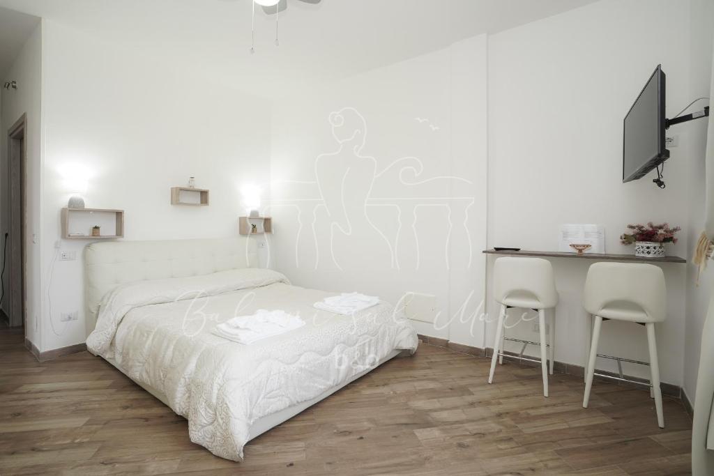 Postel nebo postele na pokoji v ubytování Balconi sul mare