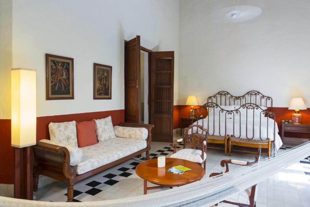 Posezení v ubytování Hacienda Temozon Sur