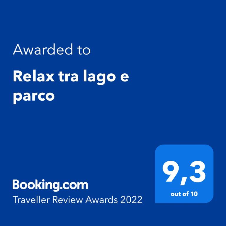 a screenshot of a cell phone with the text awarded to relax tin lagocozona at Relax tra lago e parco in Lesa