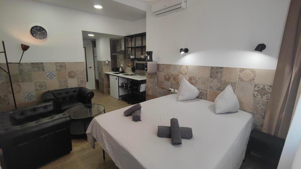 Postel nebo postele na pokoji v ubytování Apartamentos Pueblo Mar