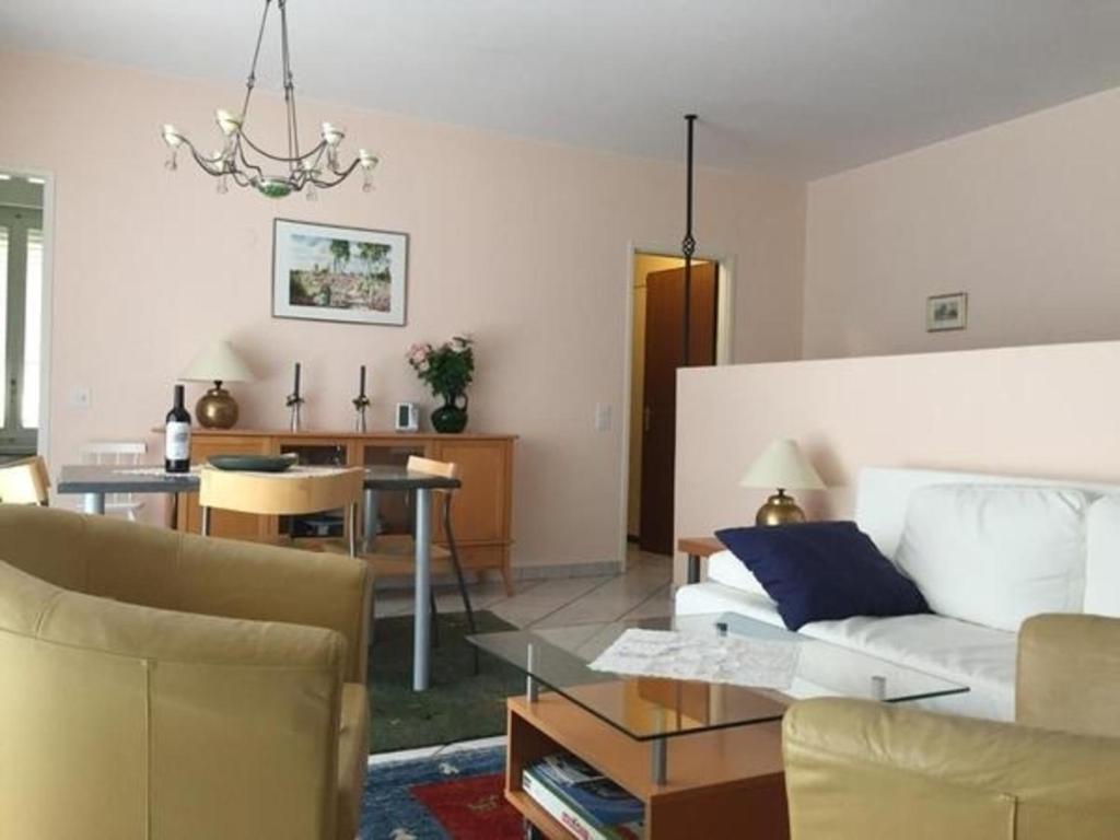 un soggiorno con divano e tavolo di Casa alle Vigne Apt 101 ad Ascona
