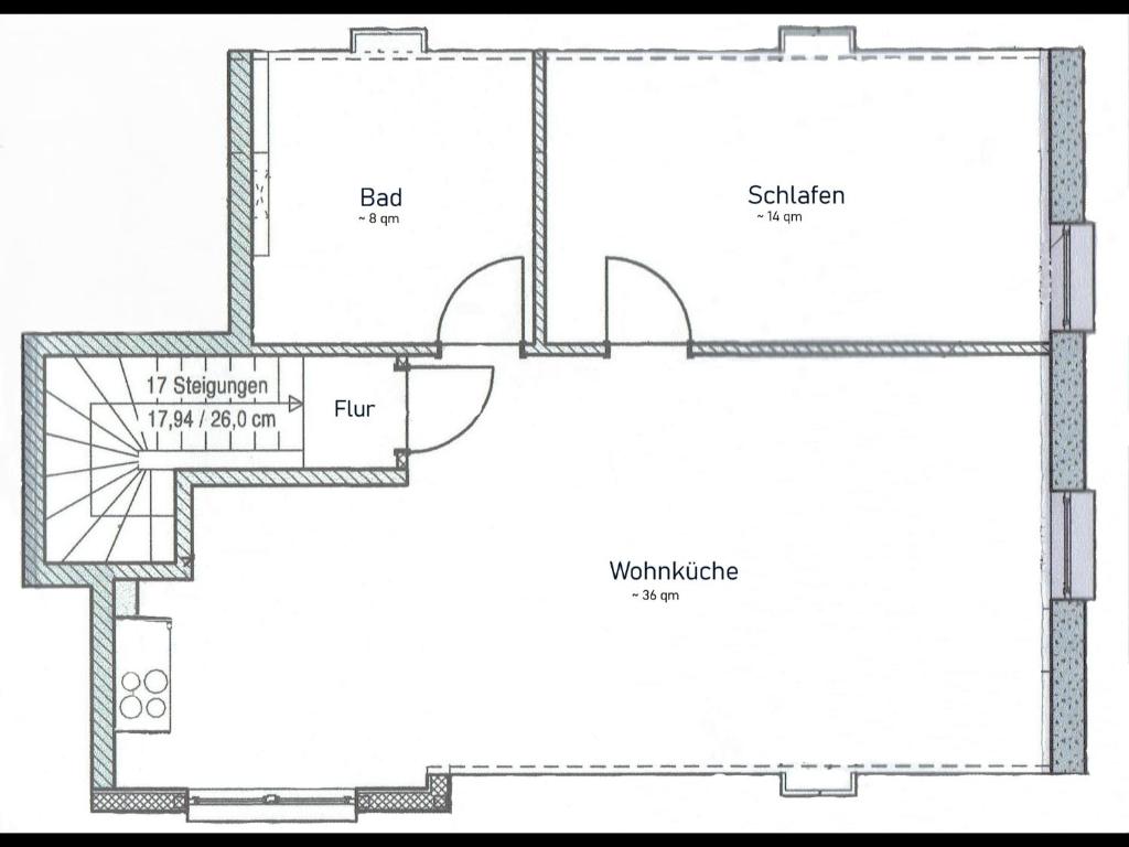 a floor plan of a house at NEU! Ferienwohnung Walnusstraum in Plaaz