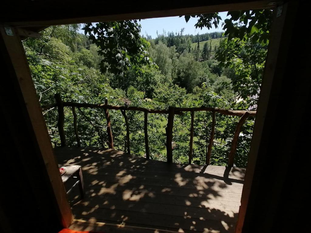 Balkón nebo terasa v ubytování Bydlinská zahrádka Těšíkov