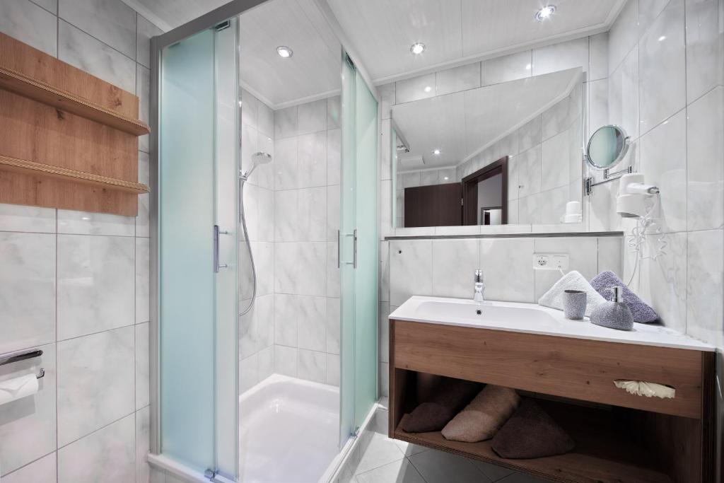 Koupelna v ubytování Maximilian Appartements