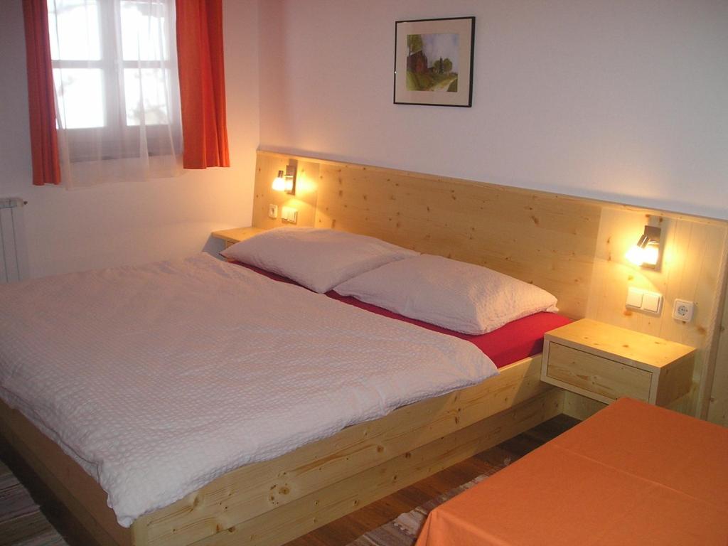 Postel nebo postele na pokoji v ubytování Fesengut