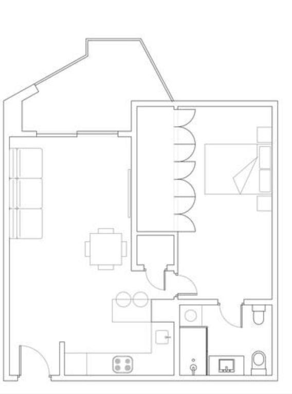 a floor plan of a house with at FiveStepsToSea - Beach Apartment Valencia in Valencia