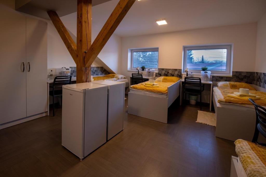 Kuchyň nebo kuchyňský kout v ubytování Hostel Limaks Celje