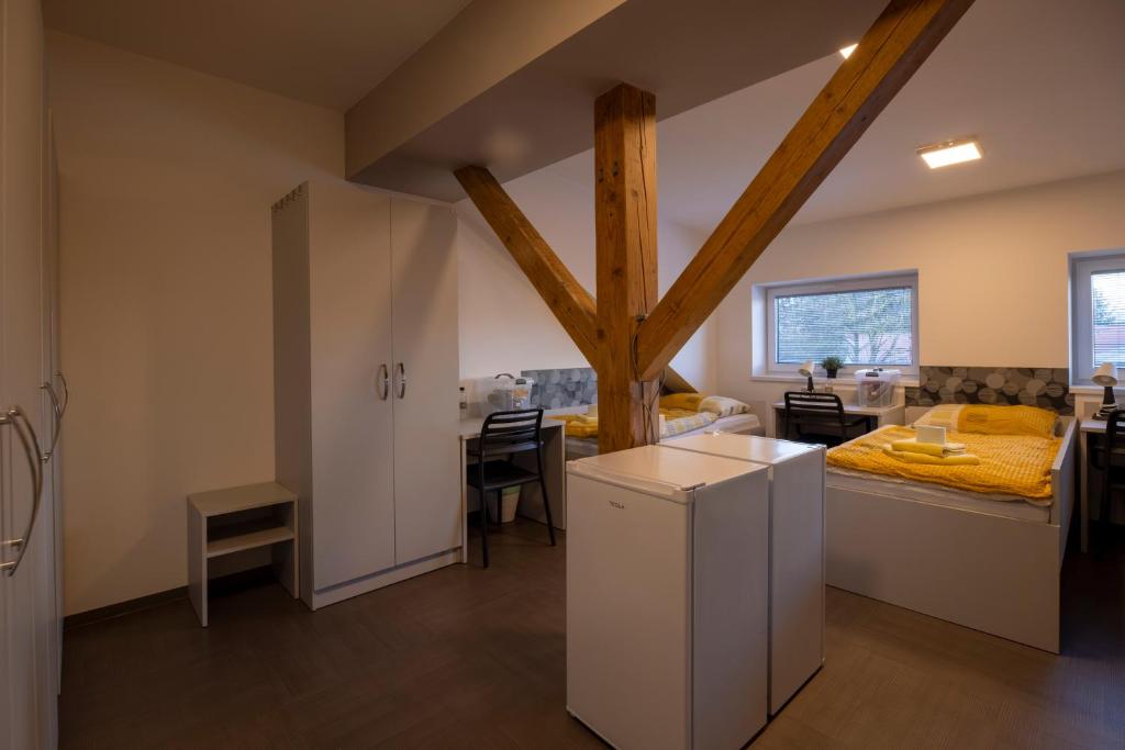 Kuchyň nebo kuchyňský kout v ubytování Hostel Limaks Celje