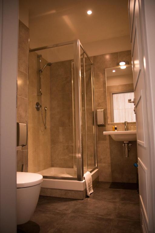 Koupelna v ubytování Hotel Freud