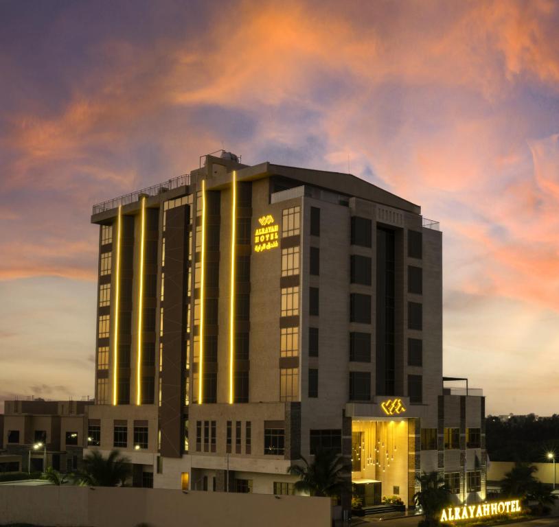 a rendering of the mgm hotel at dusk at AlRayah Hotel in Jazan