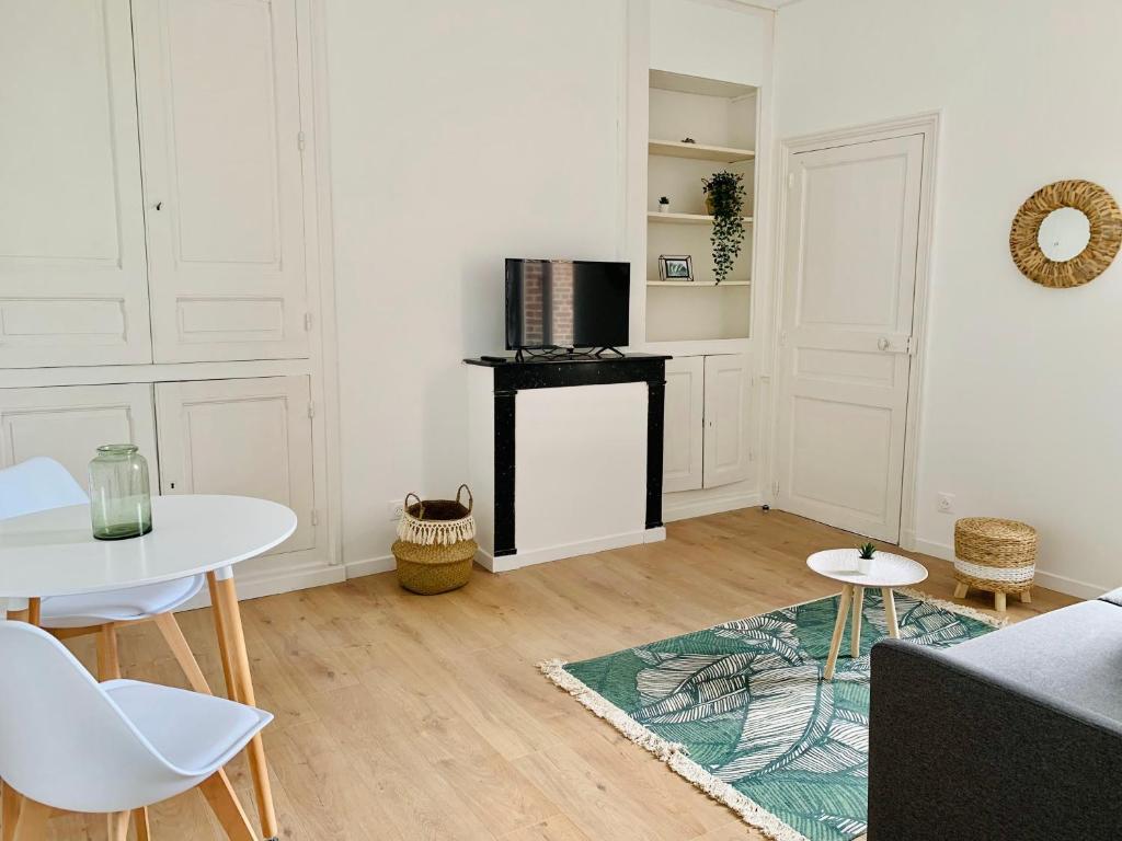 Televízia a/alebo spoločenská miestnosť v ubytovaní Florimond cosy apparts