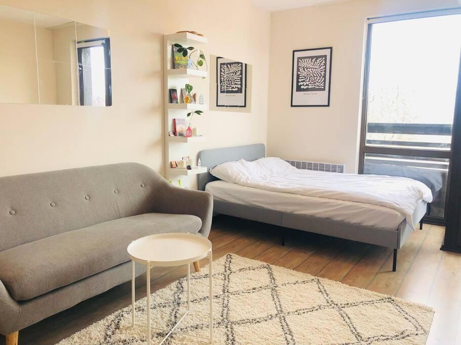 Minimalist design studio with beautiful view