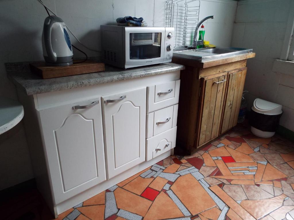 Kuchyň nebo kuchyňský kout v ubytování Hostal Casa Verde Limón