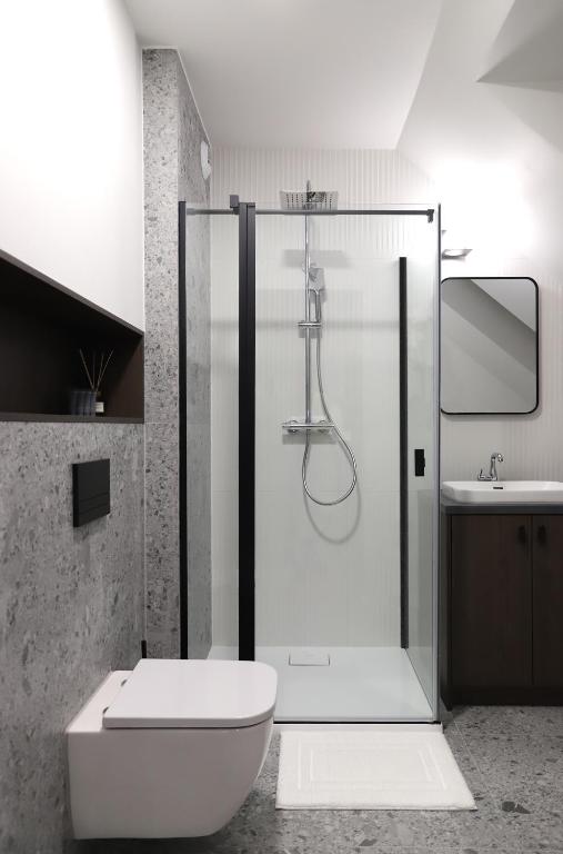Kúpeľňa v ubytovaní Apartamenty Legionów- A27 komfortowy apartament w centrum miasta