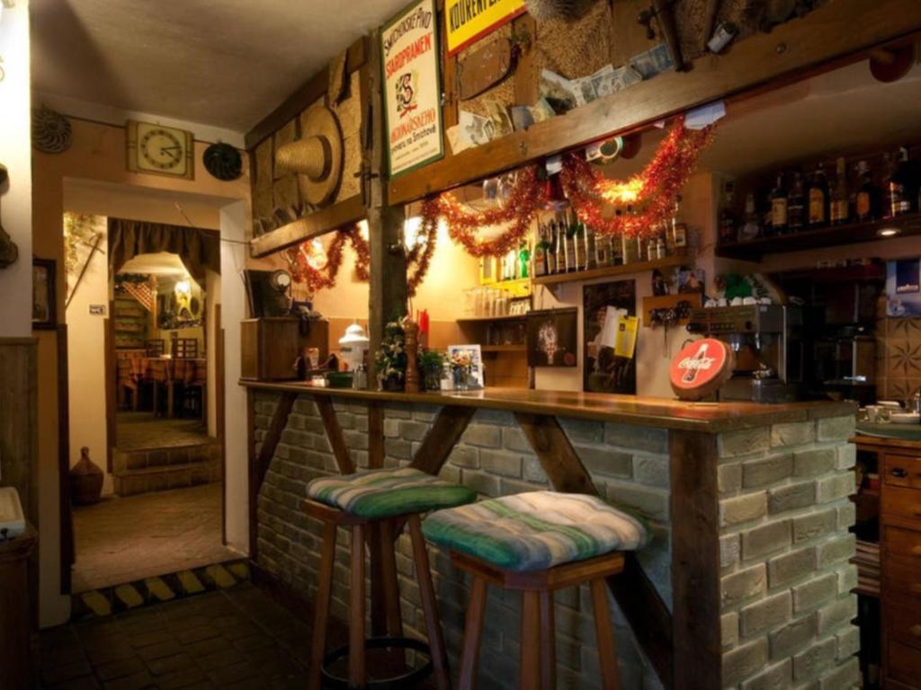 Hol lub bar w obiekcie Apartments & Restaurant Tkalcovsky dvur