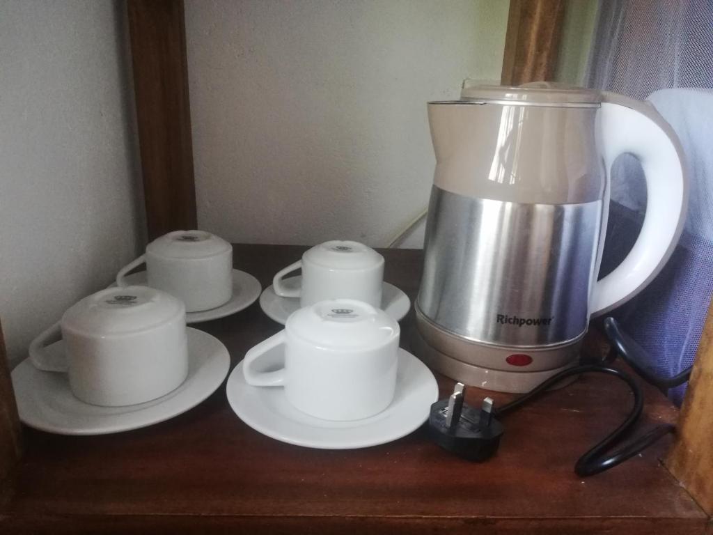 Příslušenství pro přípravu čaje a kávy v ubytování Bay Hill Guest House