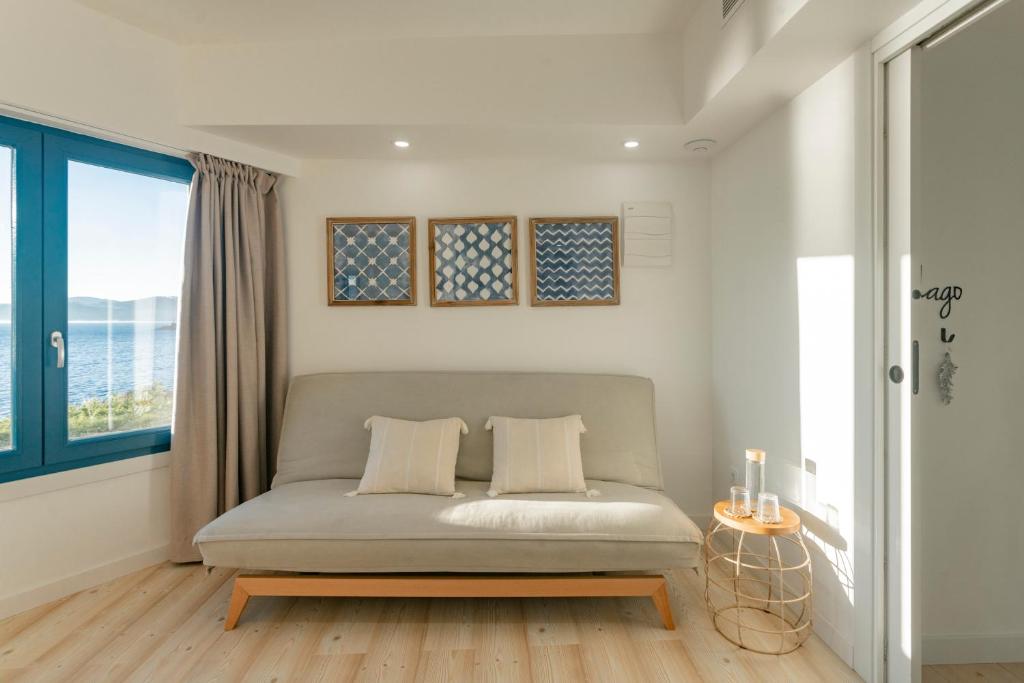 A bed or beds in a room at O mar de preciosa