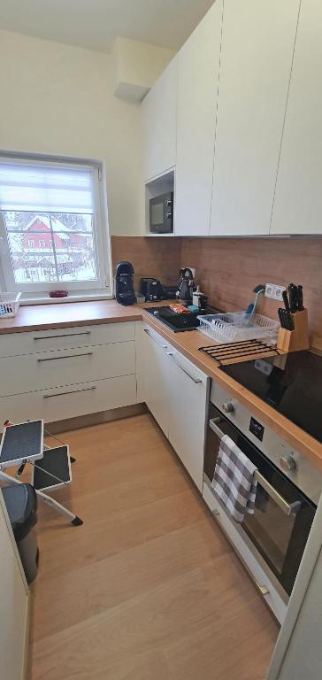 Kuchnia lub aneks kuchenny w obiekcie Apartmány Na sjezdovce