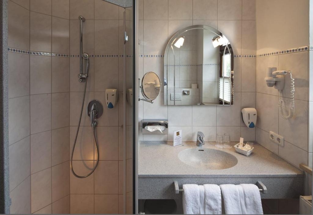 Koupelna v ubytování Hotel Angerbräu