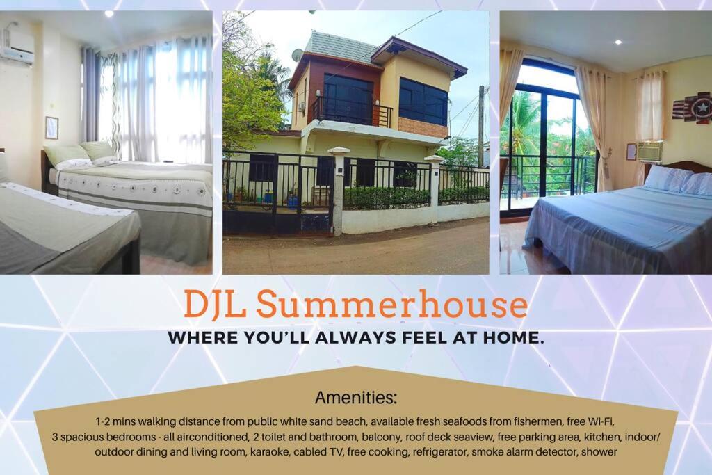 un collage de tres fotos de una casa en DJL Summer House - Bantayan Island en Patao